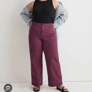 Madewell Women's Emmett Wide Leg Jeans in Plum